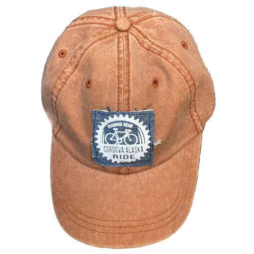 Cordova-Alaska-ride-bicycle-ball-cap-hat-brown