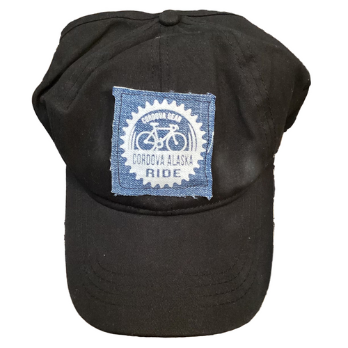 Cordova-Alaska-ride-bicycle-ball-cap-hat-open-back-black