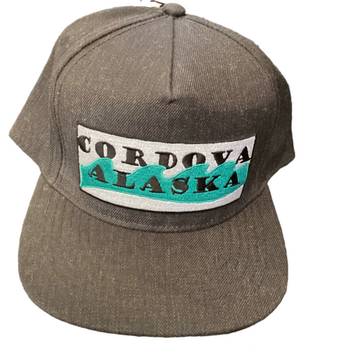 Cordova-Alaska-water-wave-baseball-hat-cap-gray