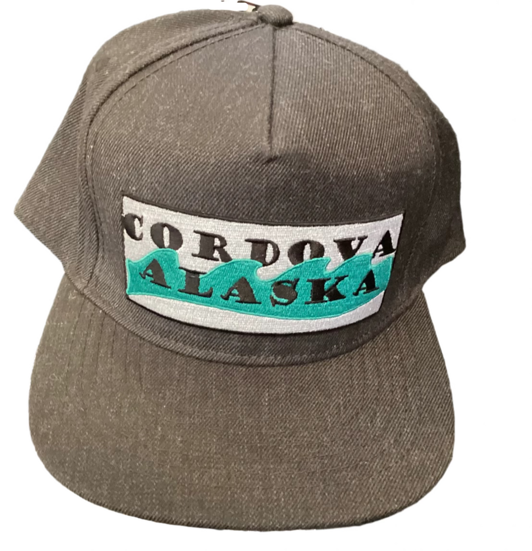 Cordova-Alaska-water-wave-baseball-hat-cap-gray