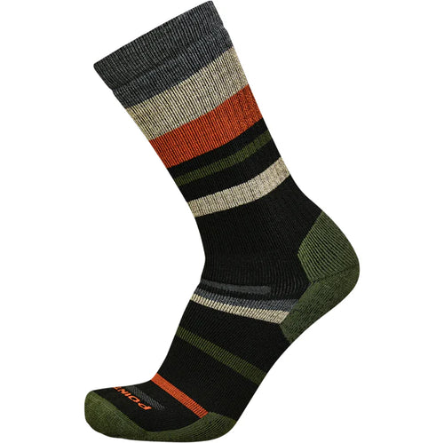 Hiking-mixed-stripe-medium-crew-sock-merino-olive