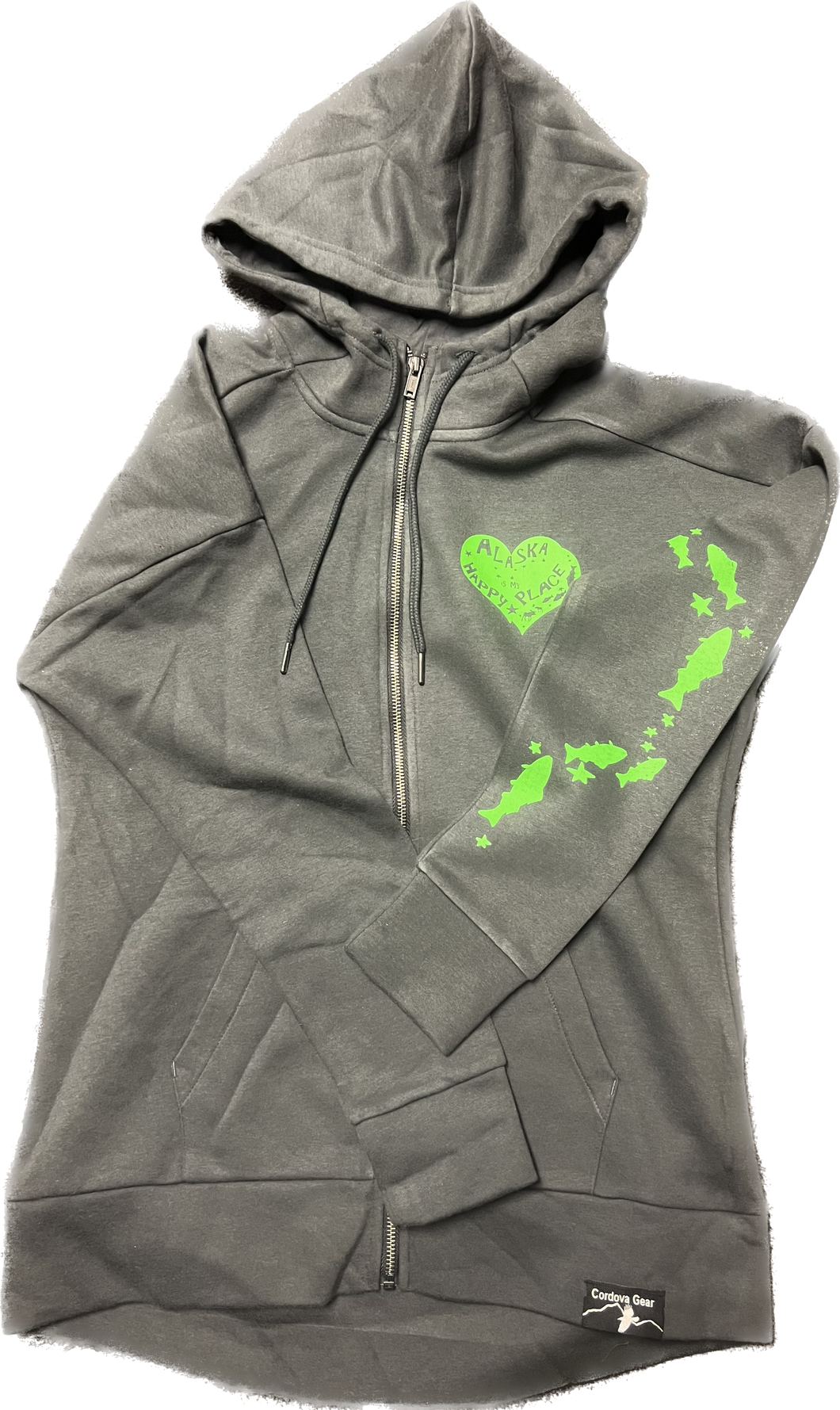 Grey Alaska is my Happy Place full zip hoody Sweatshirt
