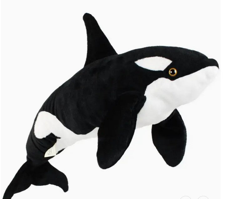Orca whale stuffed whale toy black and white