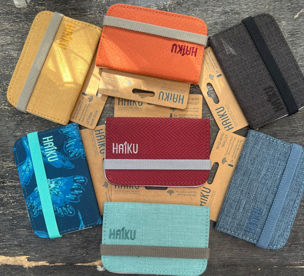 Multiple mini rfid wallets in colorful colors
