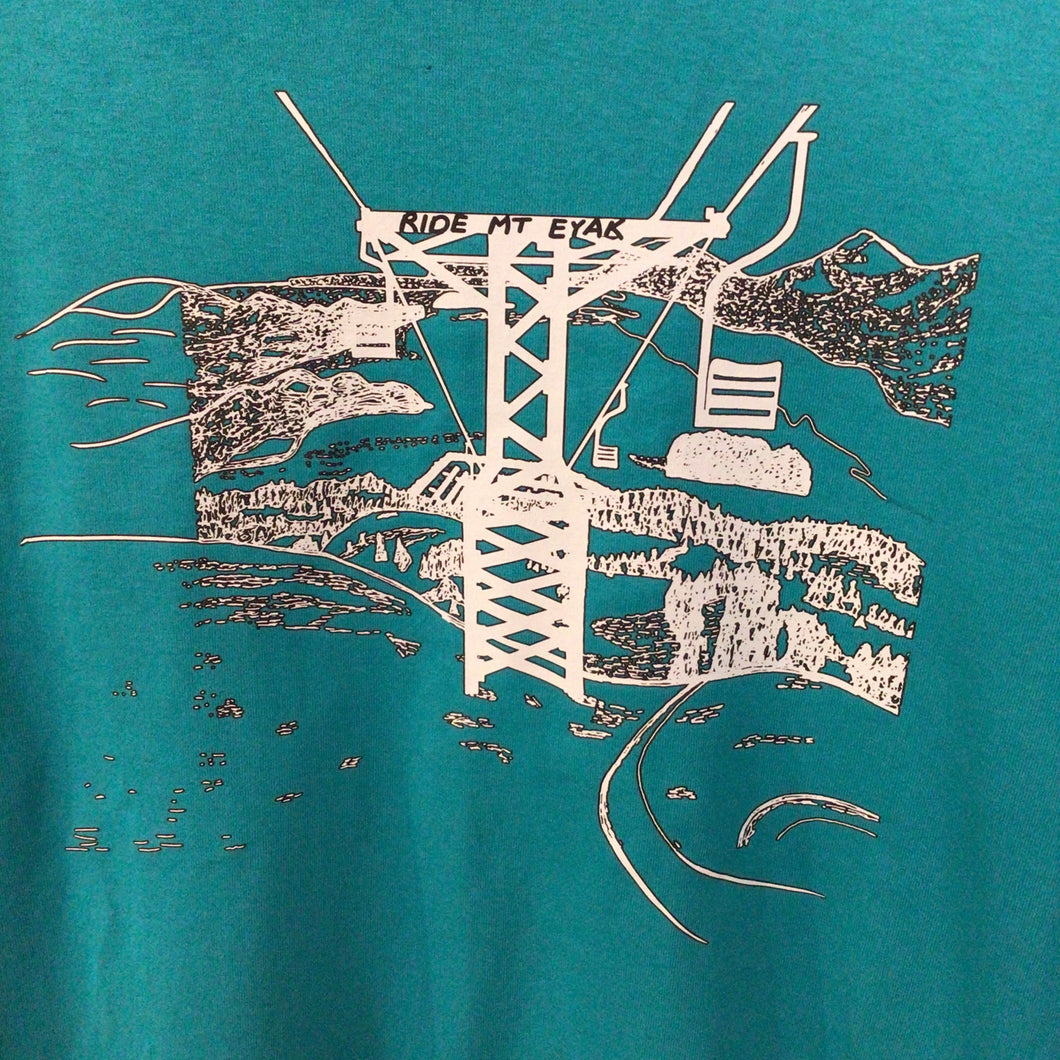 Cordova Alaska Ride Mt. Eyak Teal T Shirt front print