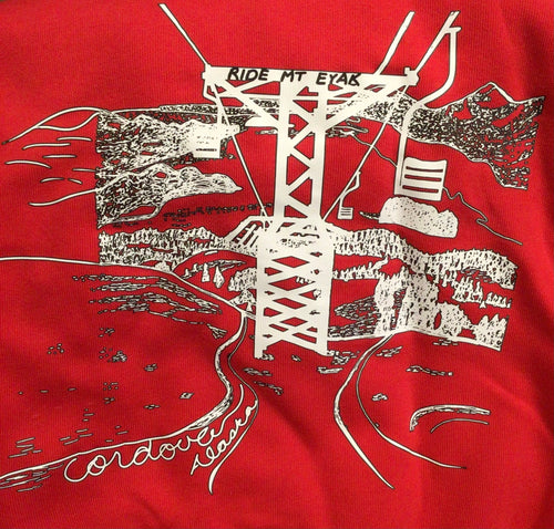 Cordova Alaska Ride Mt. Eyak Hoody Sweatshirt print on back