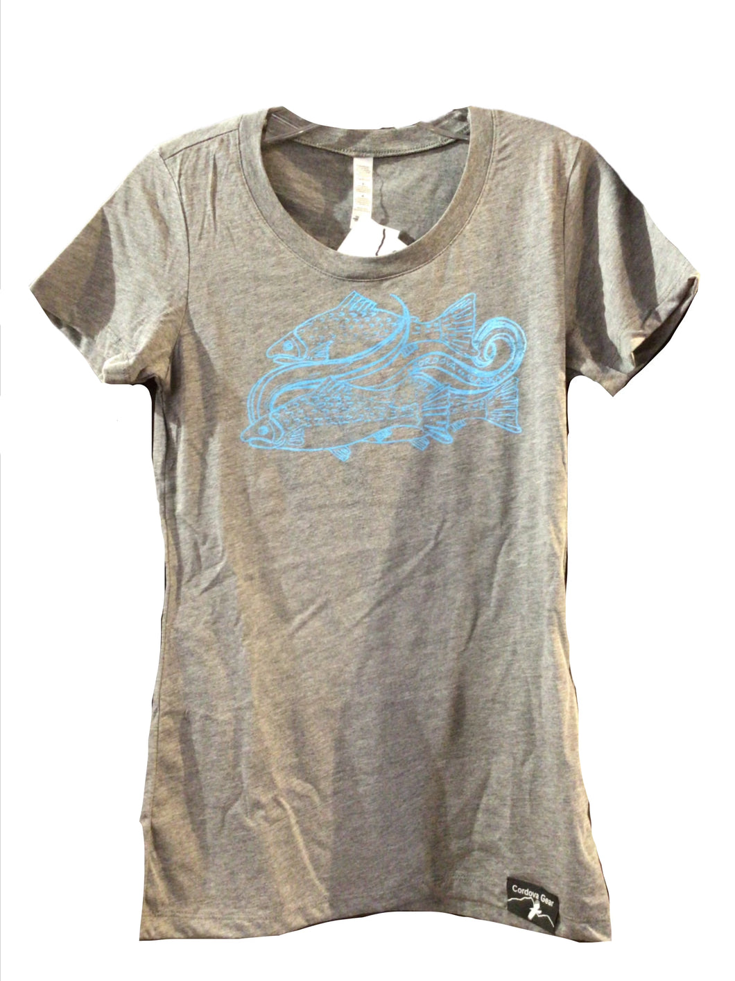 Women’s Swimming Salmon Gray Crew T - Shirt