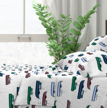 Colorful Maritime Sheetset with gillnet boats on a white background