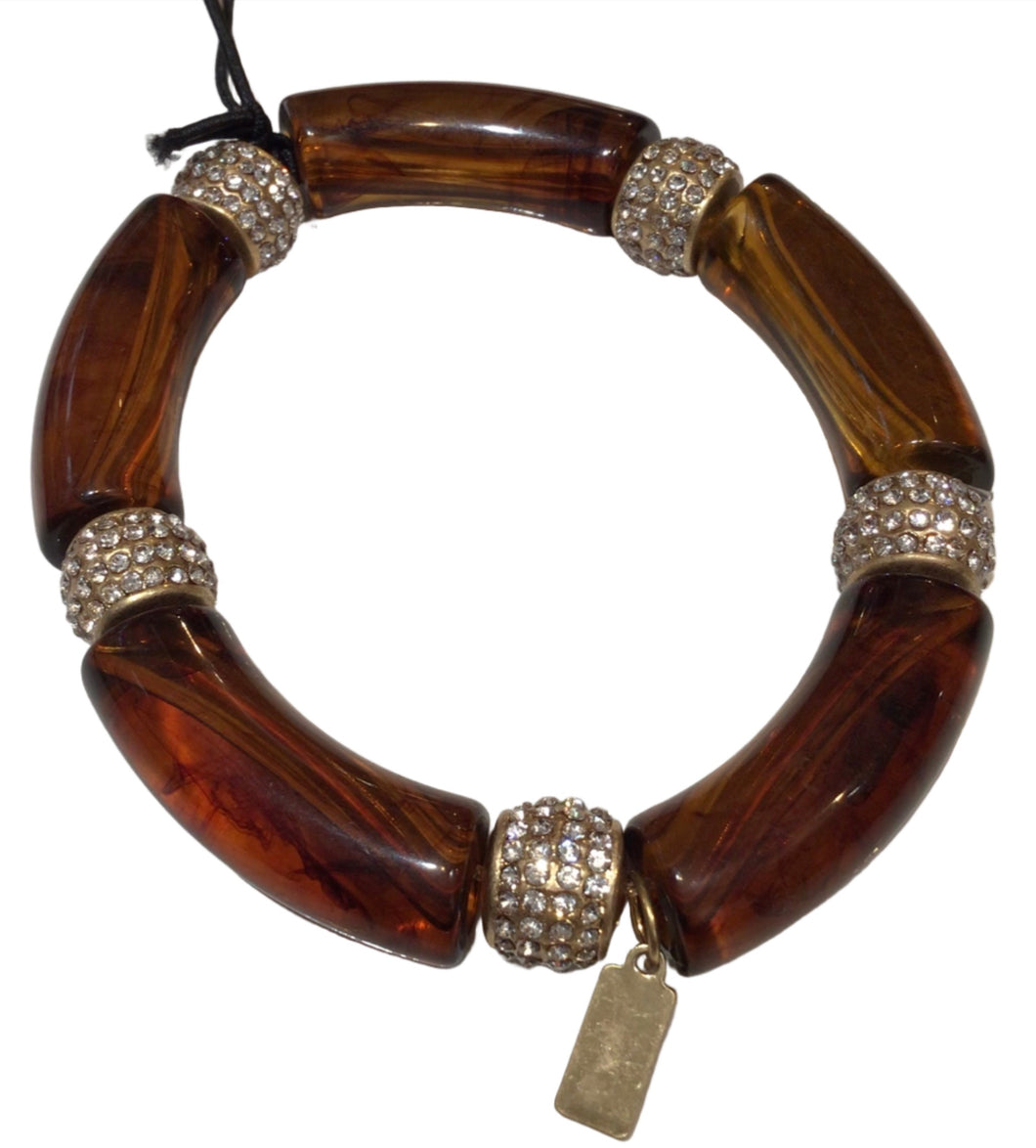 Resin pave stretch bracelet