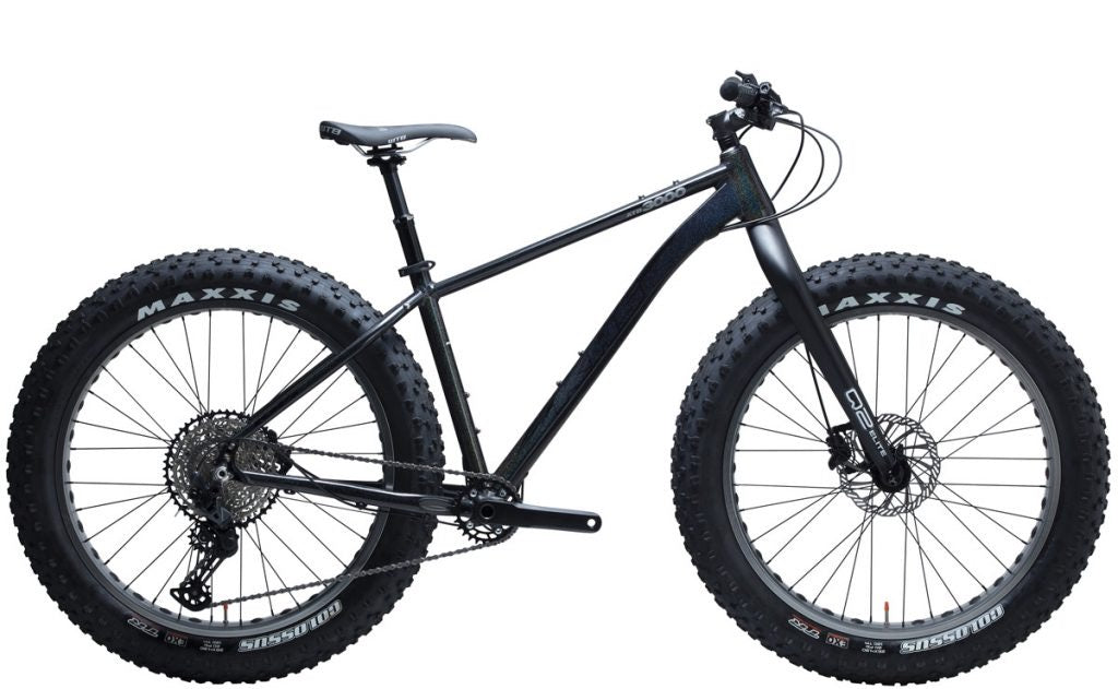 Shimmering black galaxy color, carbon fiber four season fat bicycle, KHS-fat-bike-1000-red