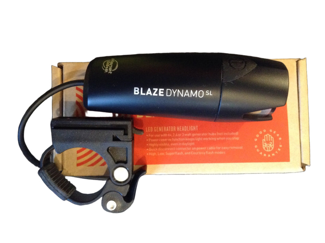Bike light that connects to generator hub. Planet Bike Blaze Dynamo SL Headlight