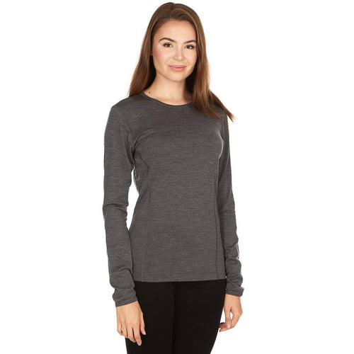 Womens midweight wool crew long sleeve top