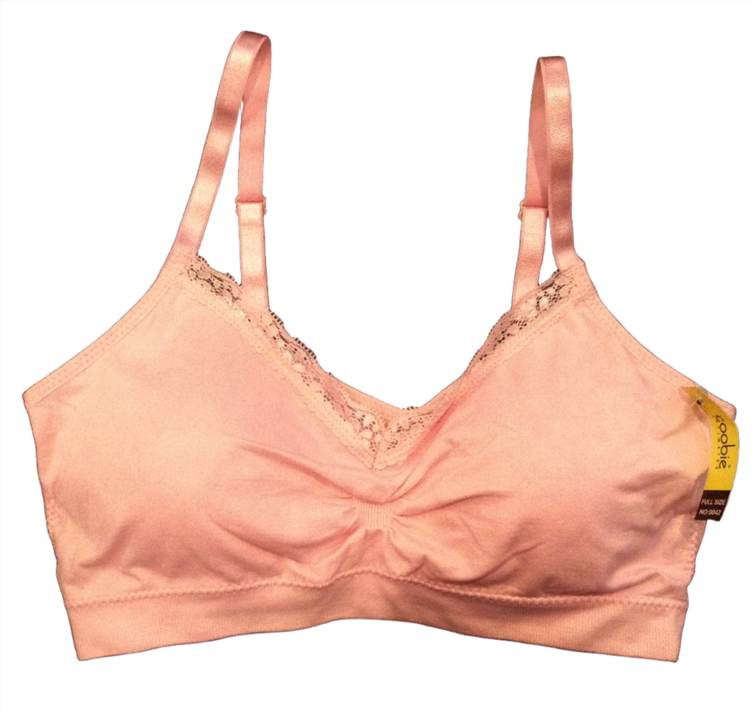 pink seamless wireless bra