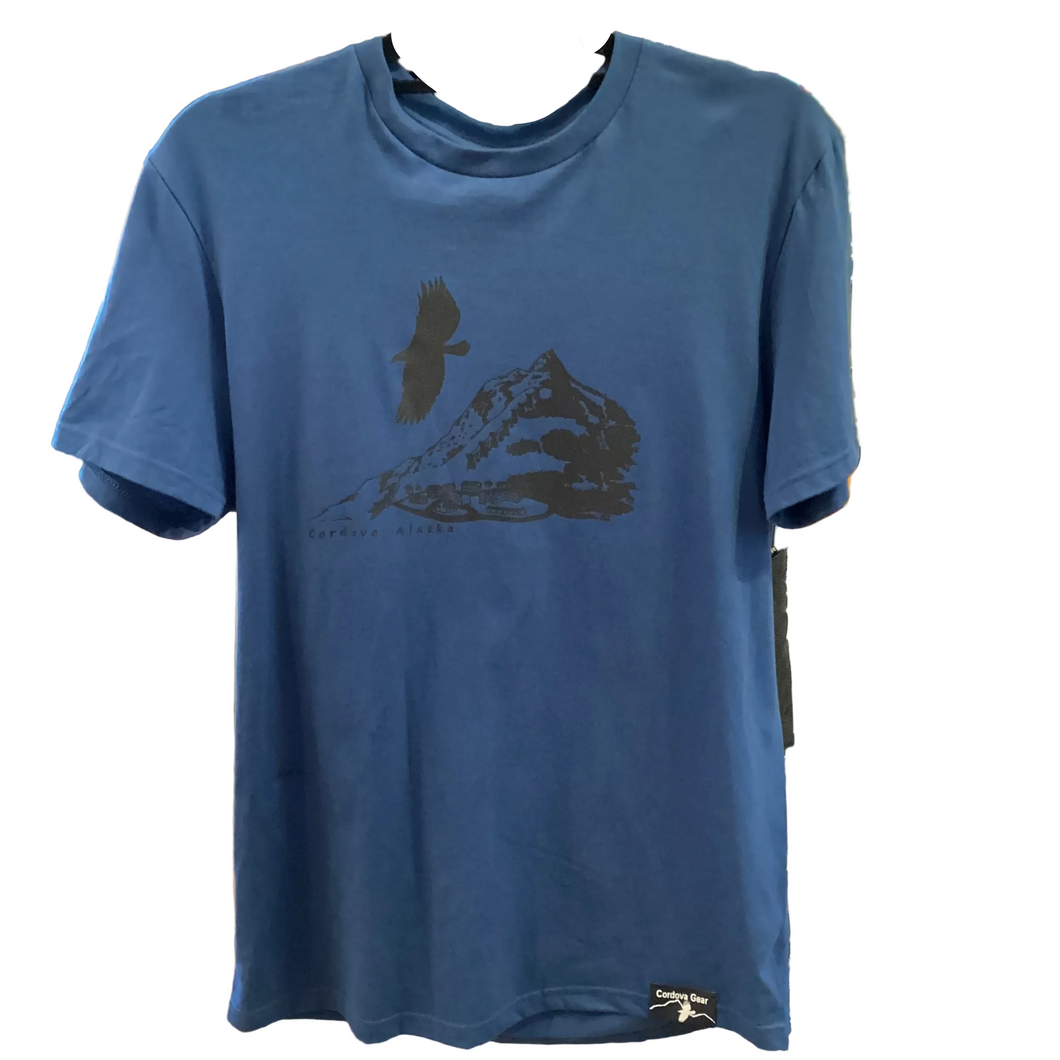 Cordova-Alaska-mt-eyak-t-shirt-blue