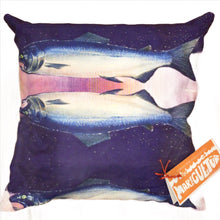 Boat, Fish & Bird Art Throw Pillows