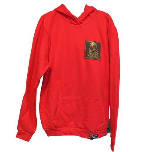 Cordova-Alaska-owl-patch-hoodie-sweatshirt-youth-red