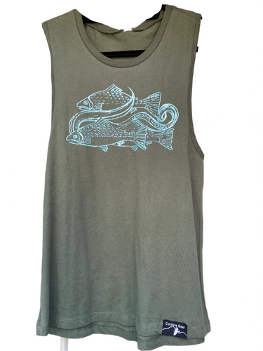 Cordova-alaska-swimming-salmon-tank-top