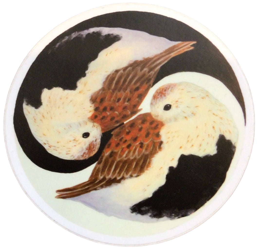 Dunlin Yin Yang Sticker set of 2