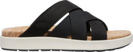 Black upper white sle cushy women’s sandal