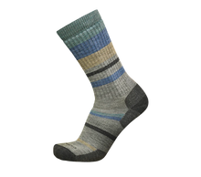 Hiking-mixed-stripe-medium-crew-sock-merino-ocean