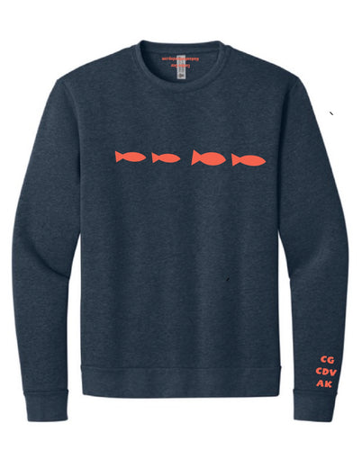 Cordova Alaska 1 Fish 2 Fish Crew Sweatshirt