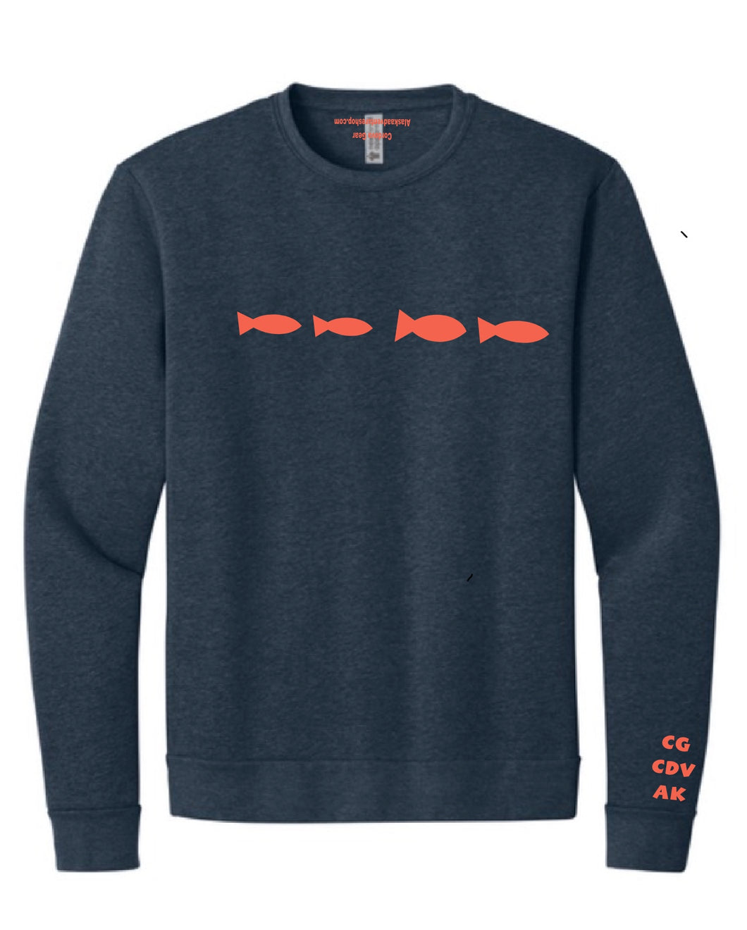 Cordova Alaska 1 Fish 2 Fish Crew Sweatshirt