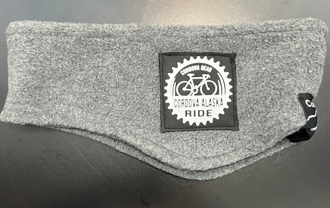 cordova alaska bike chain ring gear ride headband fleece gray