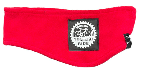 cordova alaska bike chain ring gear ride headband fleece red