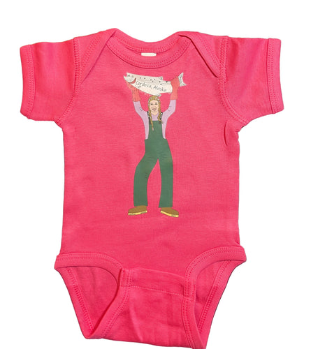 cordova alaska cordiva fisher girl kids toddler baby onesie blue