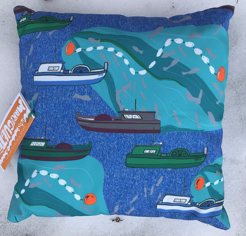 Cordova Alaska bowpicker fishing boat pillow