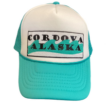 Kids-hat-trucker-ball-cap-Cordova-Alaska-water-wave-teal