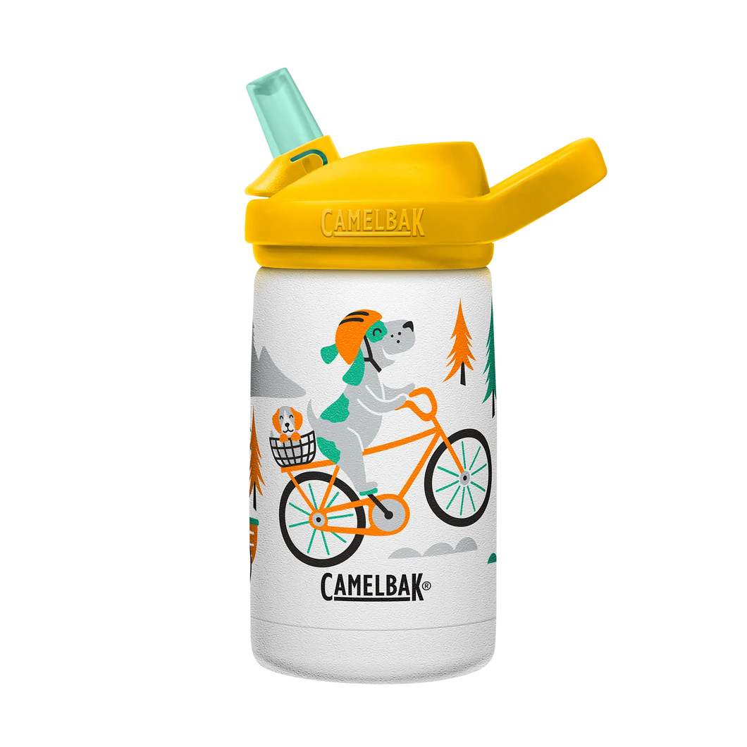 Kids-insulated-travel-mug-stainless-biking-dogs