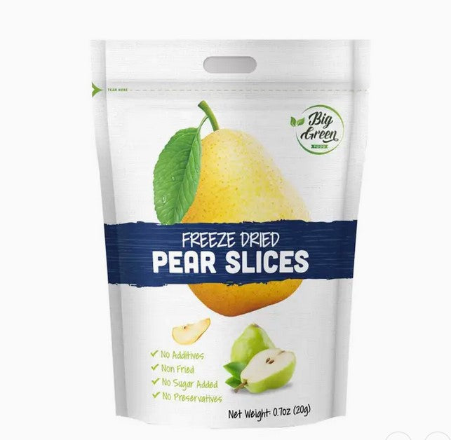 package of freeze dried pear slices