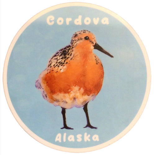 Red Knot Cordova Alaska Sticker set of 2