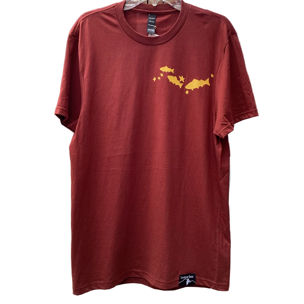 Salmon-sea-stars-t-shirt-unisex