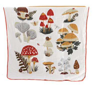 mushroom cotton muslin quilt reversible