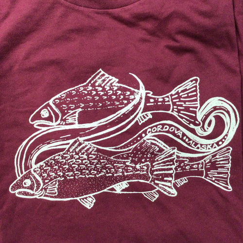 Swimming Salmon Short Sleeve T - Shirt