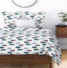 Duvet Cover, colorful fishing boats, gillnet boats from Prince William Sound Alaska