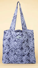 Beautiful geometric pattern lightweight packabele bag Bloom-packable-tote-bag-gray
