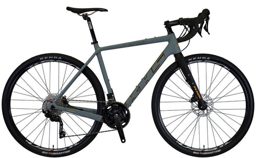 Gravel bike, grey, KHS carbon fiber cross country bicycle