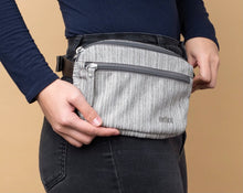 Waist bag gray stripe Hopper-hip-bag-gray