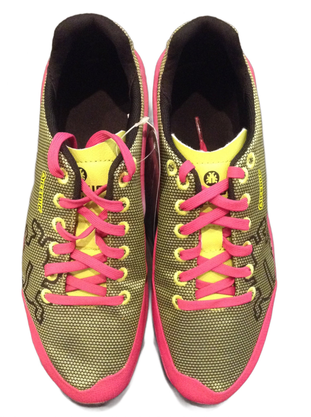 Women's Carbide studded, shoe lemon with pink laces
