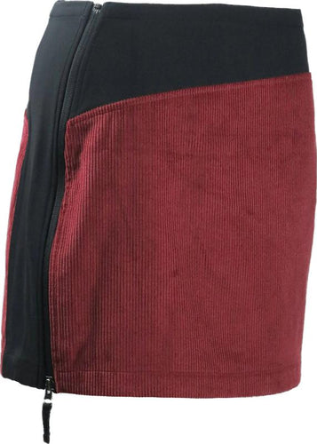 Ruby Red and Black with side zipper active Skirt